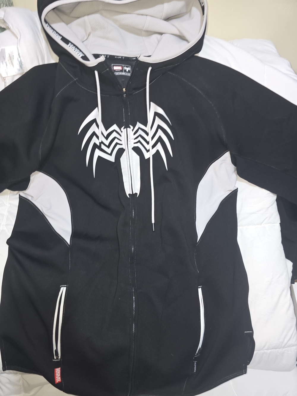 Marvel Black & White Venom Performance Zip Hoodie